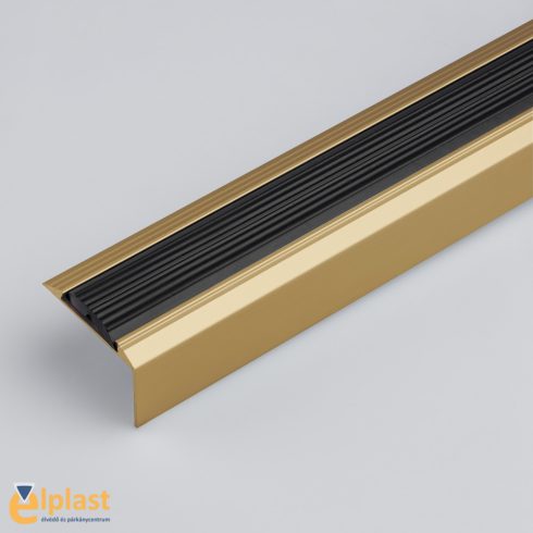 Alumínium lépcső élvédő A38 arany - gumi betéttel 900x46x29 mm