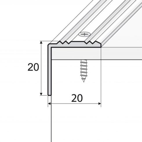 Alumínium lépcső élvédő A30 pezsgő - 2700x20x20 mm