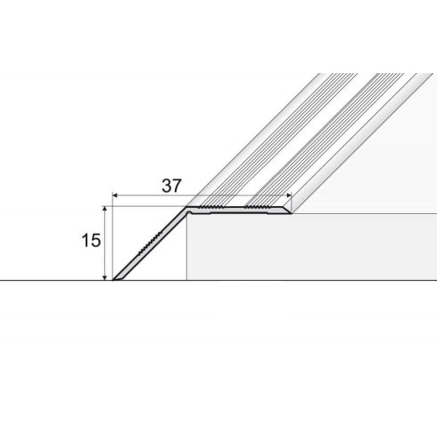 Burkolatváltó profil A39 öntapadós ezüst - 900x37x15 mm
