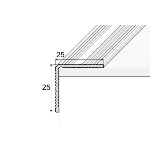 Alumínium lépcső élvédő A40 pezsgő - 900x25x25 mm