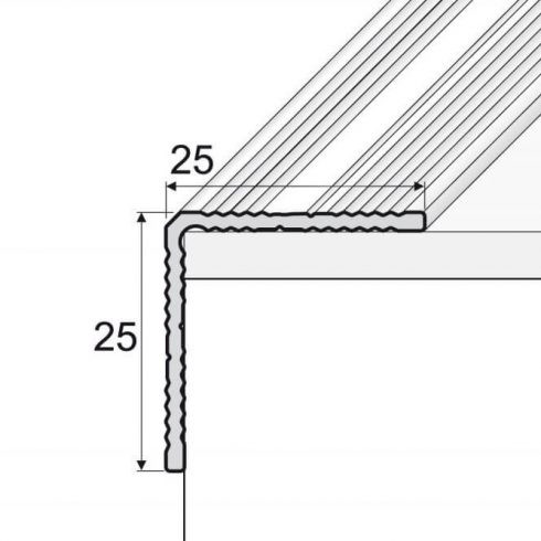 Alumínium lépcső élvédő A40 bronz - 900x25x25 mm