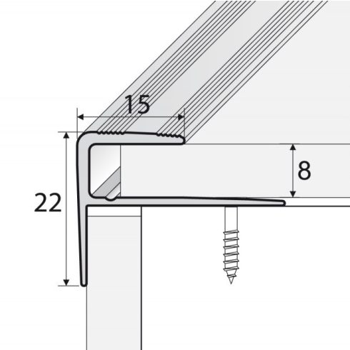 Alumínium lépcső élvédő A60 arany - 900x15x22x8 mm
