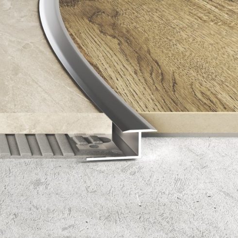Hajlítható "T" burkolatváltó profil matt eloxált arany - 2500x16 mm S92