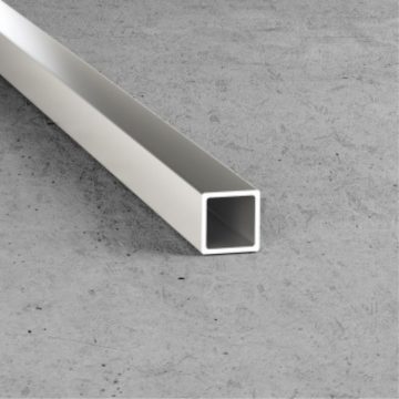   B54 Építési alu zártszelvény, ezüst 200 cm, 15 mm x 15 mm x 1 mm