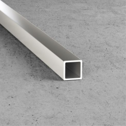 B54 Építési alu zártszelvény, ezüst 200 cm, 15 mm x 15 mm x 1 mm