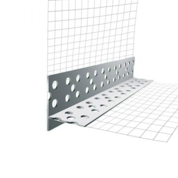   Hálós élvédő PVC hálóerősítéssel vízorros - vakolható éllel - 2000x100x100 mm