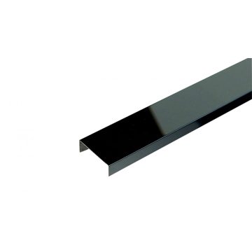  Listello bordűr profil 20x8 mm, magasfényű fekete rozsdamentes V2A 2,5 m