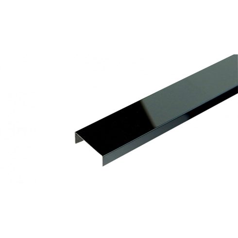 Listello bordűr profil 20x8 mm, magasfényű fekete rozsdamentes V2A 2,5 m