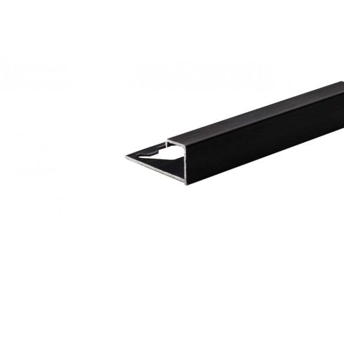 Alumínium Q négyzet profil 10mm/2,50 m szálcsiszolt eloxált fekete színben