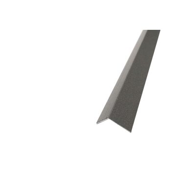   Alumínium kőhatású/struktúrált sarokvédő profil 10x10 mm, hossz 2,60 m, matt fekete-szürke