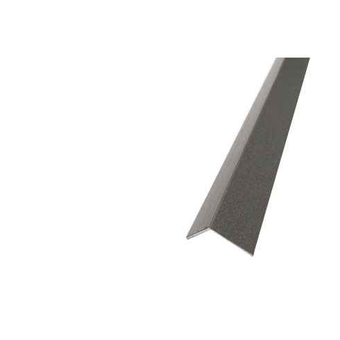 Alumínium kőhatású/struktúrált sarokvédő profil 10x10 mm, hossz 2,60 m, matt fekete-szürke