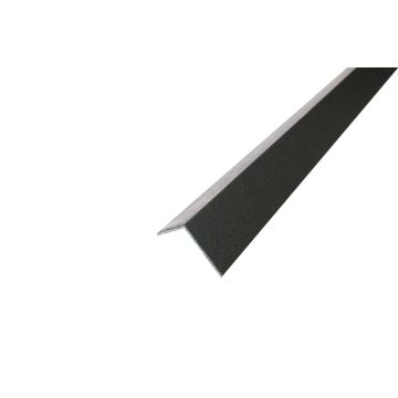   Alumínium kőhatású/struktúrált sarokvédő profil 20x20 mm, hossz 2,60 m, matt fekete-szürke