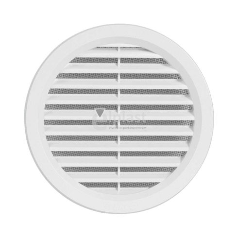 Kerek rovarhálós szellőzőrács / műanyag fehér VM125 - 125 mm