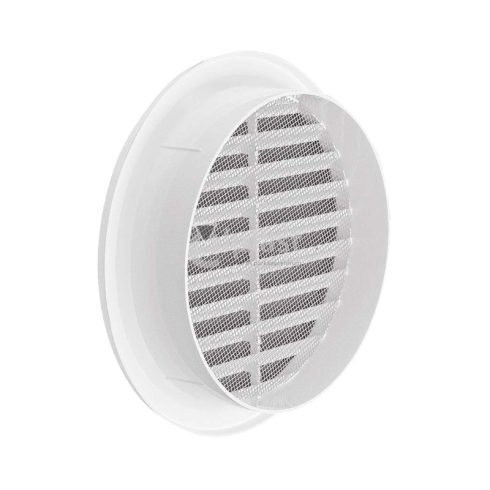 Kerek rovarhálós szellőzőrács / műanyag fehér VM125 - 125 mm