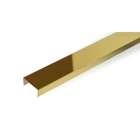 Listello bordűr profil 20x8 mm, magasfényű arany rozsdamentes V2A 2,5 m