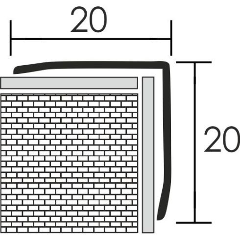 Sarokélvédő inox rozsdamentes acél - 40x40 mm