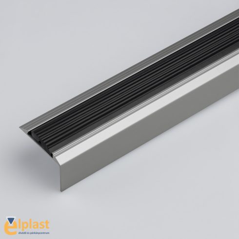 Alumínium lépcső élvédő A38 ezüst - gumi betéttel 900x46x29 mm