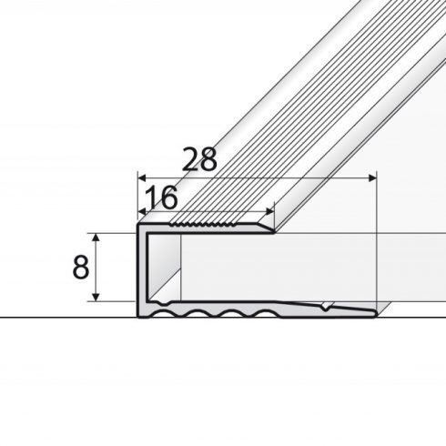 Burkolatváltó profil A63 ezüst - 2700x16x8 mm