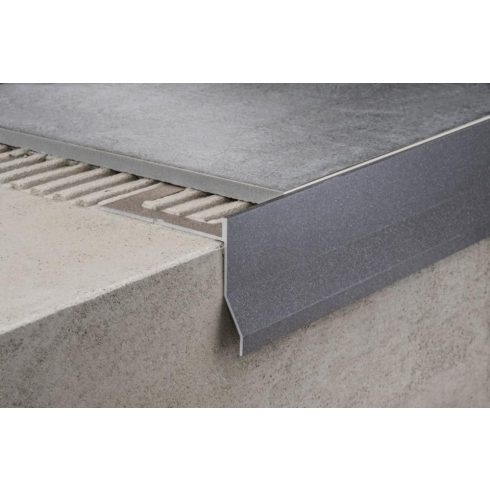 Alumínium teraszprofil - 2700x10 mm hamuszürke PP