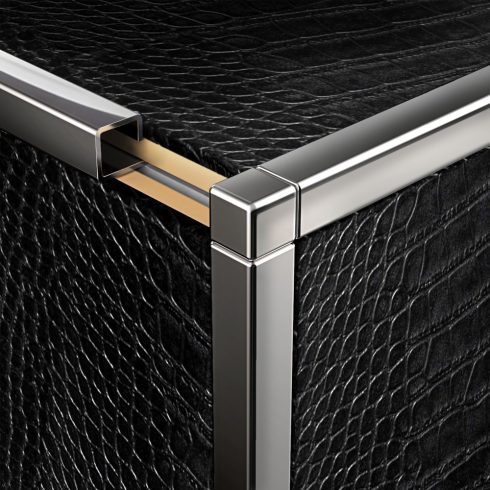 NOX négyzetes sarokprofil, rozsdamentes acél, 9 mm, 2,5 m