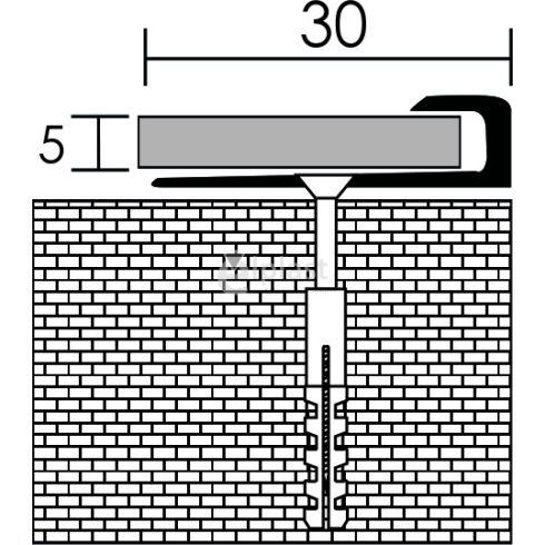Lezáró profil, alu - 5 mm eloxált matt pezsgő