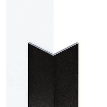   Alumínium kőhatású/struktúrált sarokvédő profil 15x15 mm, hossz 2,70 m, matt fekete