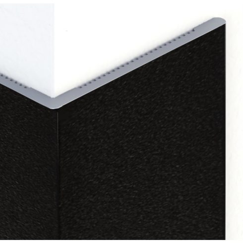 Alumínium kőhatású/struktúrált sarokvédő profil 15x15 mm, hossz 2,70 m, matt fekete