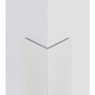   Alumínium kőhatású/struktúrált sarokvédő profil 15x15 mm, hossz 2,70 m, matt fehér