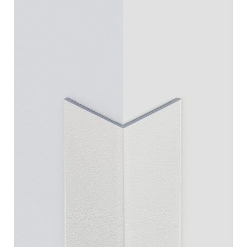 Alumínium kőhatású/struktúrált sarokvédő profil 15x15 mm, hossz 2,70 m, matt fehér