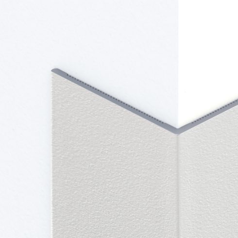 Alumínium kőhatású/struktúrált sarokvédő profil 15x15 mm, hossz 2,70 m, matt fehér