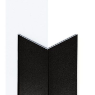   Alumínium kőhatású/struktúrált sarokvédő profil 20x20 mm, hossz 2,70 m, matt fekete