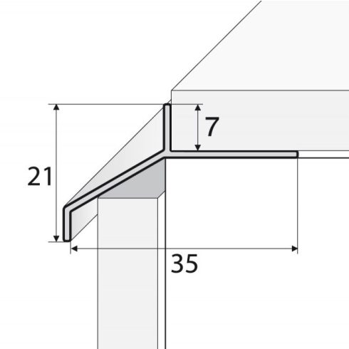 Alumínium terasz szegély eloxált arany - 2500x7 mm