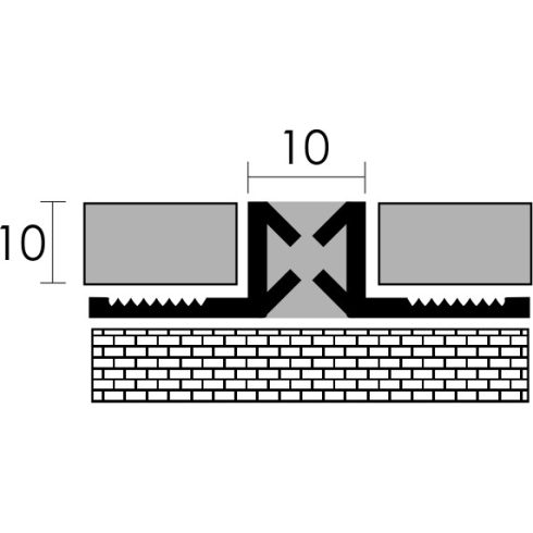 Alumínium dilatációs profil fekete fuga - 2500x10 mm PP