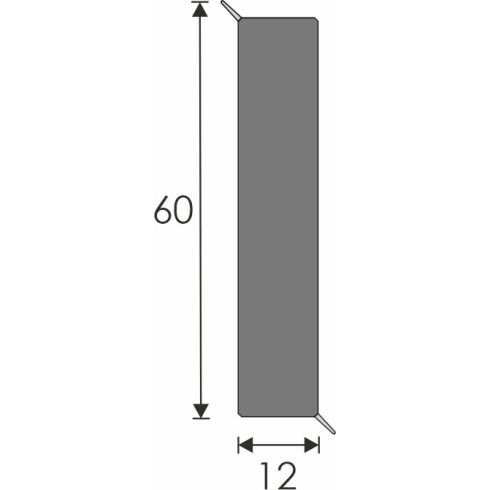 Tömör szegőléc-sima felület 60 mm, közlekedési fehér,  250 cm PP