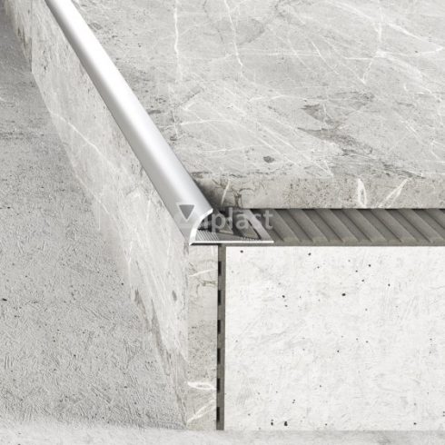 Alumínium íves élvédő - 2700x8 mm polírozott króm elox