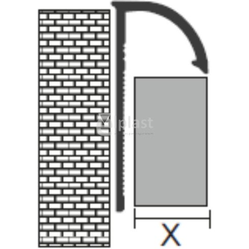 Alumínium íves élvédő - 2700x8 mm polírozott króm elox