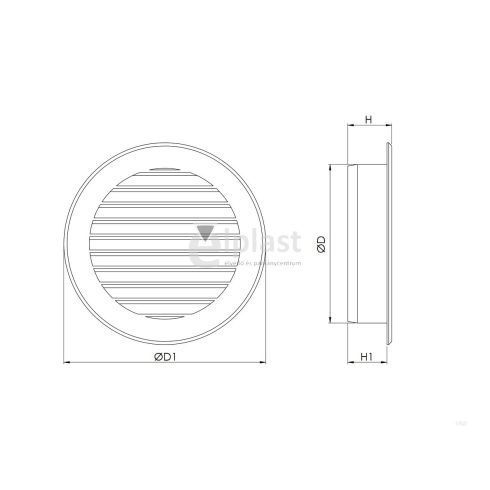 Szellőzőrács kerek VR150 - 150 mm AM