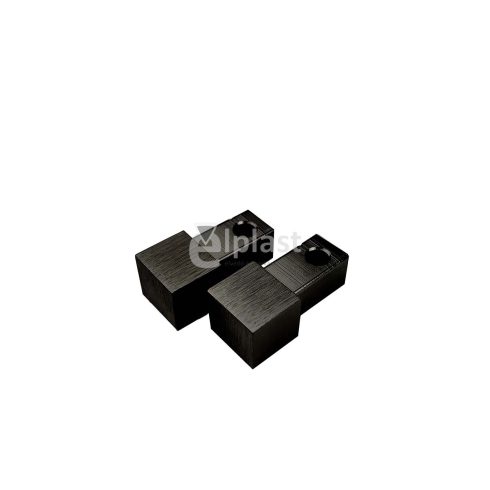 Alumínium Q négyzet profilhoz 10mm sarokelem szálcsiszolt eloxált fekete színben 2db/csom.