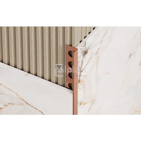 Rozsdamentes L élvédő - 2500x10mm inox szálcsiszolt rosegold