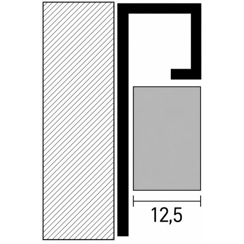 Alumínium Q élvédő - 2700x12,5mm szálcsiszolt vörösréz eloxált