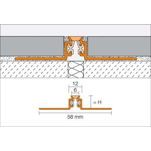 Schlüter DILEX-AKWS - 2500x8 mm alu. világos bézs dilatációs profil