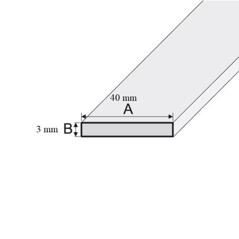 Alumínium lap B04 - 40x3 mm (2 m)