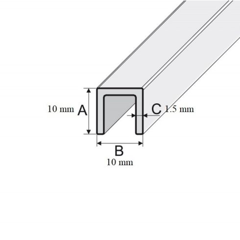 U profil B30 - 10x10x1,5 mm (2 m)