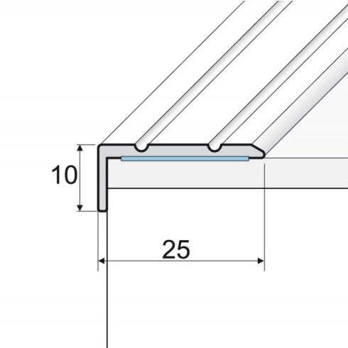 Alumínium lépcső élvédő A31 - 25x10 mm - többféle színben és méretben