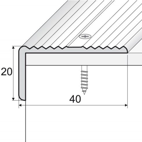 Alumínium lépcső élvédő A33 - 20x40 mm - több színben és méretben