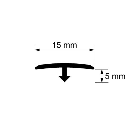 Alumínium T burkolatváltó profil vinyl padlóhoz 15 mm/2,70 m titán eloxált színben