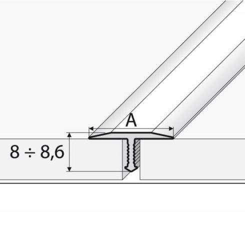 Burkolatváltó T profil - 2500mm - többféle színben és méretben