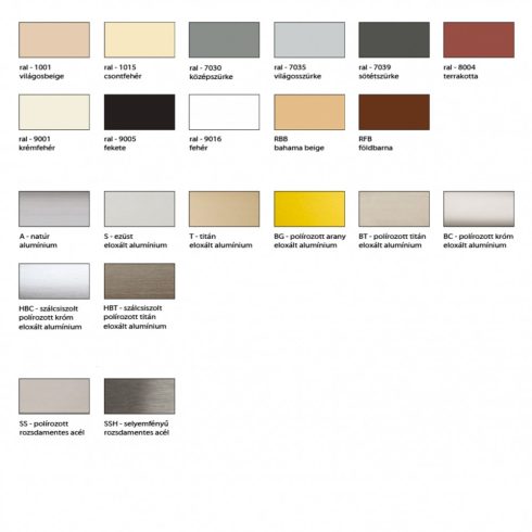 Alumínium Q élvédő többféle színben és méretben